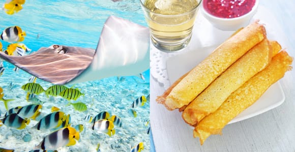 Tahiti: Snorkeling Adventure and Breton Snack: Crêpes + Cider/Beer.