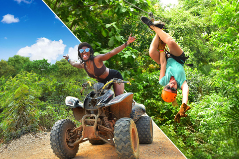 Cancun: Jungle ATV-tour, tokkelen en cenote zwemmenGedeelde ATV