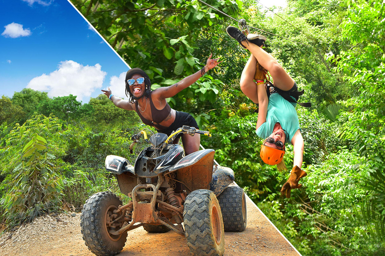 Cancun: Jungle ATV Tour, Ziplining i Cenote SwimWspólny quad