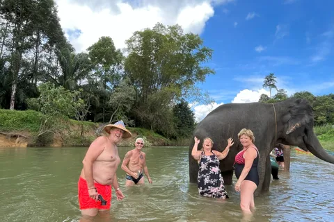 Krabi: Khao Sok Elephant Rescue Center & Bamboo Raft Paddle