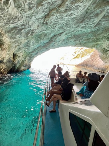 Visit Zakynthos Glass-Bottom Boat Tour to Shipwreck & Blue Caves in Zante