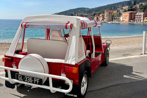 Toeristische tour aan de Franse Rivièra in een Mini Moke cabriolet