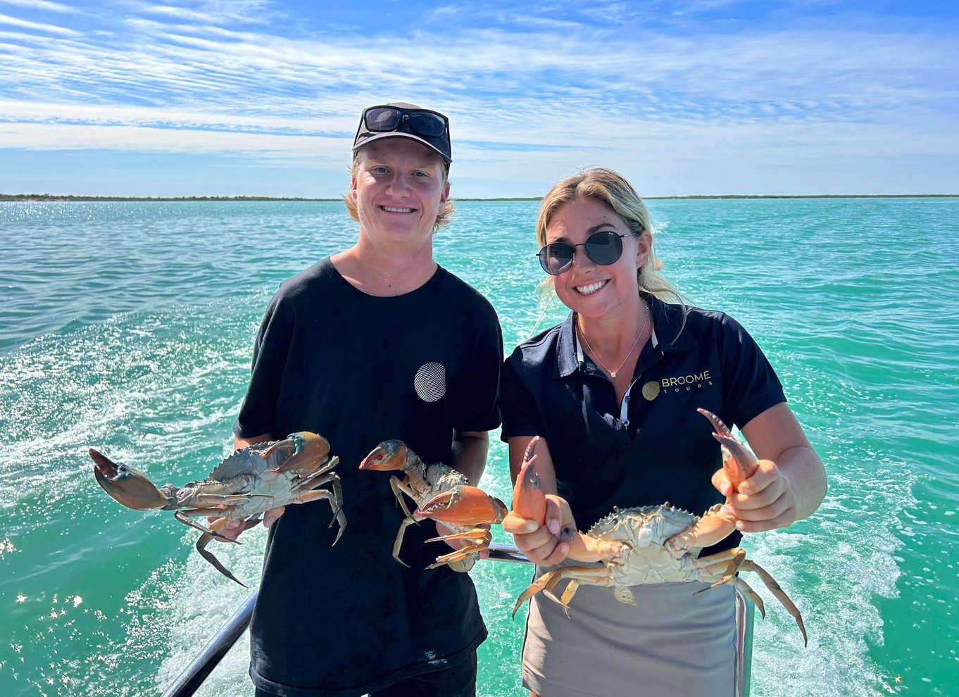 Broome: Mudderkrabbe-bådtur med frokost og transport