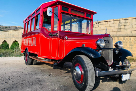 Malta: Privat chaufförsdriven veteranbussMalta: Privat chaufförsdriven vintagebuss 5 timmar