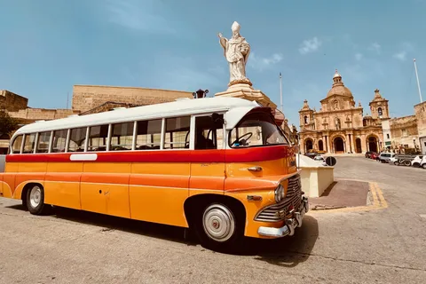 Malta - 5 timmar 5 timmars rundtur med vintagebuss - Mdina & Blue Grotto inkl. mat