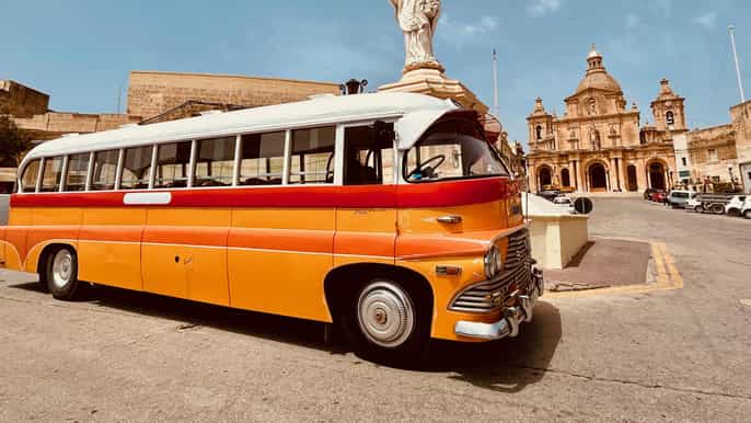Malta: 5-stündige Vintage-Bus-Tour - Mdina & Blaue Grotte inkl. Essen