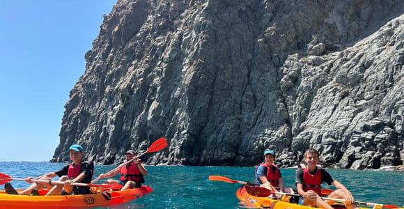 Kayaking on the coast near Palm-Mar