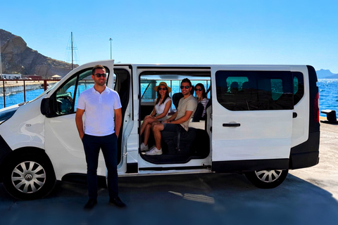 Santorini: Airport/Port Arrival Experience with Scenic Stop Santorini: Port Arrival Experience to Hotel.