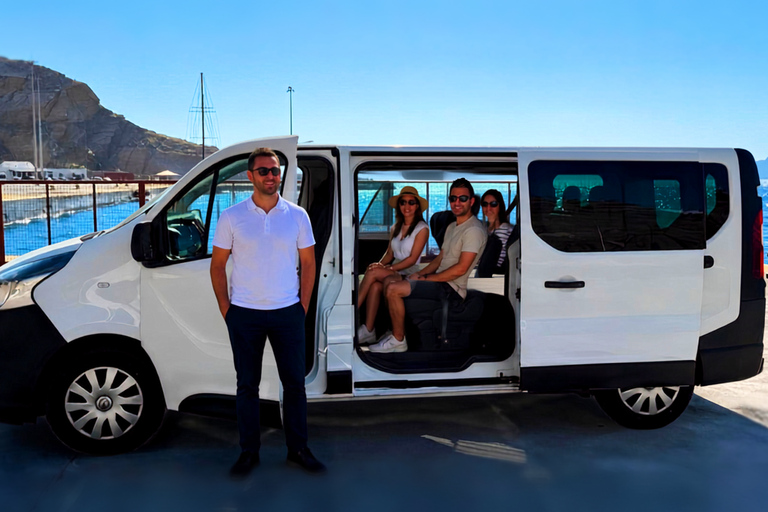 Santorini: Airport/Port Arrival Experience with Scenic Stop Santorini: Port Arrival Experience to Hotel.