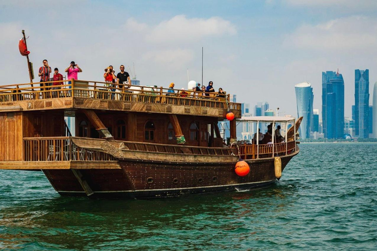 Doha Traditional Dhow Cruise with Arabic Qahwa & BBQ Dinner Dhow Cruise Without Dinner from Pickup Point