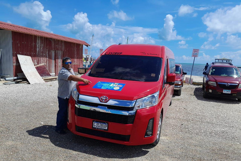 From Your Hotel in San Ignacio to Caye Caulker/Van + Ferry