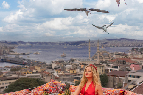 Rooftop Flying Dress Photoshoot in Istanbul