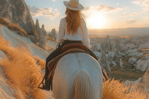 Cappadocia: tour a cavallo con trasferimento in hotelTour di 2 ore al tramonto