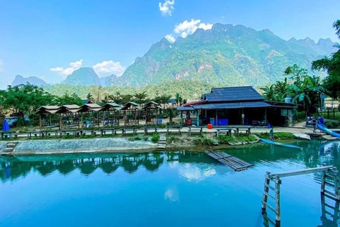 Vang Vieng: Escalada e Balão (Partida de Vientiane)participar no passeio (com ingresso e balão)