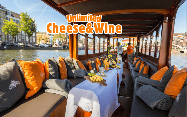 Amsterdam : Croisière sur les canaux avec option fromage et vin à volonté