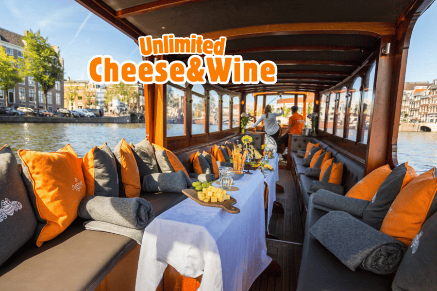 Amsterdam: Grachtenrundfahrt mit unbegrenzter Käse- und Weinoption. Foto: GetYourGuide