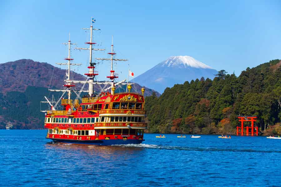 Tokio: Tour nach Hakone & Enoshima, Owakudani-Seilbahn, Blick auf den Berg Fuji. Foto: GetYourGuide Tokio: Tour nach Hakone & Enoshima, Owakudani-Seilbahn, Blick auf den Berg Fuji. Foto: GetYourGuide