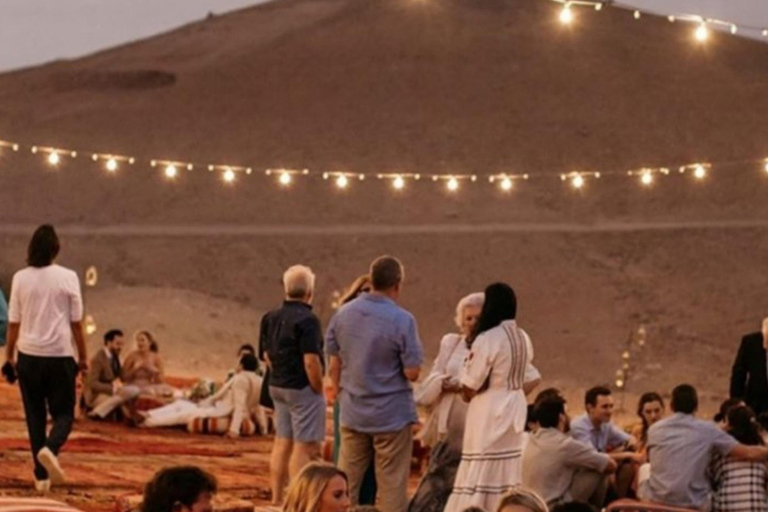 From Marrakech: Sunset Dinner in the Agafay Desert Agafay Desert Sunset Dinner Experience: A Taste of Morocco