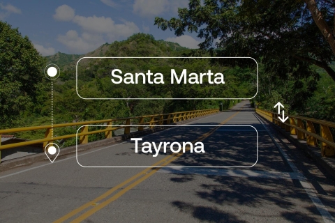 Privé transfer van Santa Marta naar of vanaf Tayrona ParkTayrona Park naar Santa Marta