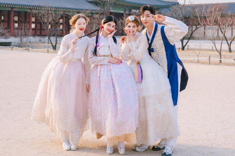 Séoul : Location de Hanbok, la tenue traditionnelle coréenneKit de location de hanbok de base/à thème d&#039;une durée de 4 heures