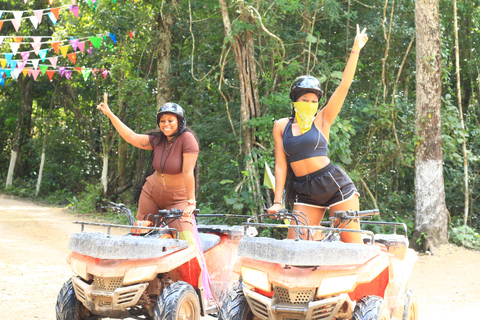 Från Cancún; ATV-, zipline- och Cenote-äventyr med snacks