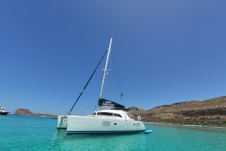 Balos: Catamaran Shared Sailing Cruise with lunch and drinks Balos: Catamaran SUNSET Shared Sailing Cocktail Cruise