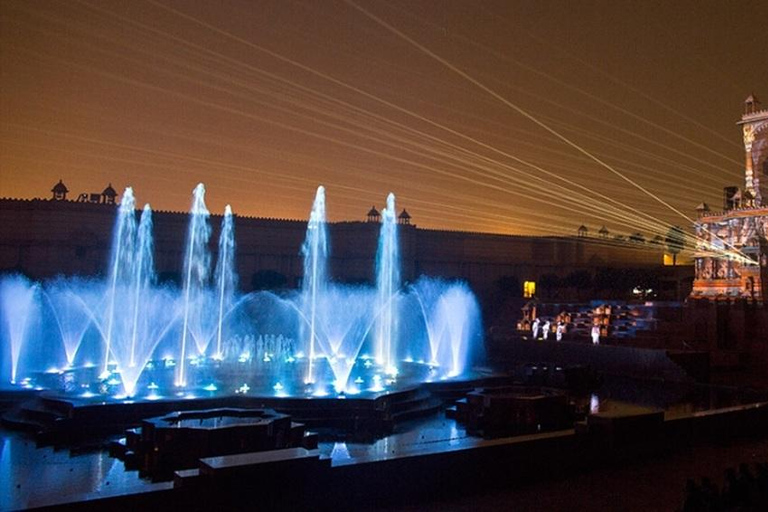 New Delhi: Akshardham Temple Light Show With Custom Add Ons Akshardham Water & Light Show W- Car, Guide, Tickets, Dinner