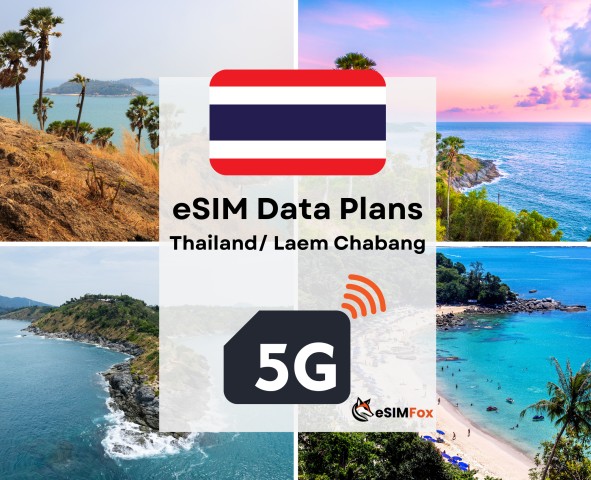 Visit Laem Chabang eSIM Internet Data Plan for Thailand 4G/5G in Si Racha, Thailand