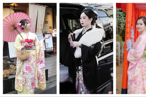 Tokyo: Asakusa Kimono Rental with Hairstyling and Makeup Kimono (Yukata) Experience Package (Men & Children Only)