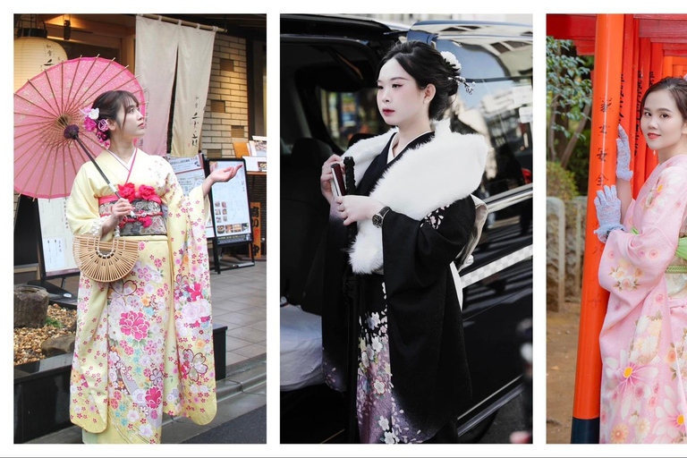 Tokyo: Asakusa Kimono Rental with Hairstyling and Makeup Kimono (Yukata) Experience Package (Men & Children Only)