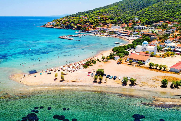 Athènes : Croisière à la nage avec déjeuner, vin et DJ live à bord