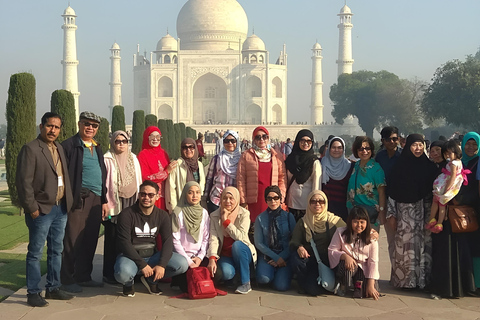 Depuis Delhi : Taj Mahal Sunrise et Agra Day Tour en voitureGuide en chair et en os + voiture AC