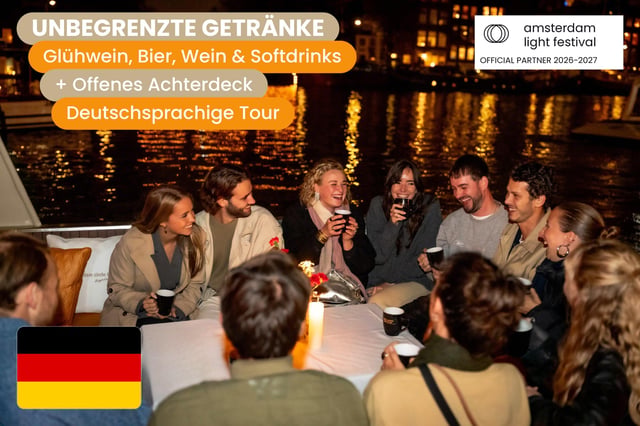 Amsterdam: Light Festival cruise German spoken incl. drinks