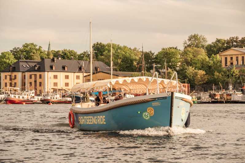 Stockholm : Visite touristique de la ville en bateau électrique ouvert