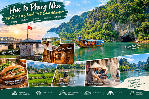 Hue: DMZ & Vinh Moc Tunnels to Phong Nha Cave Day Trip Private Tour/ Flexible Time/ Private Guide