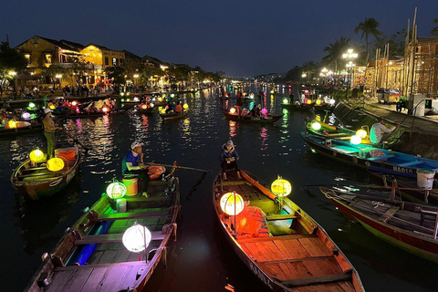 Ville ancienne de Hoi An : tour en bateau, visite des lanternes et de la cuisine de rueDe Hoi An/DaNang avec la cuisine de rue