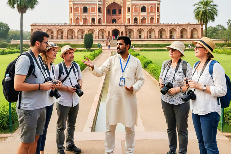 Tour de día completo por lo mejor de Delhi: cultura, comida y monumentosTour guiado en grupo de un día completo