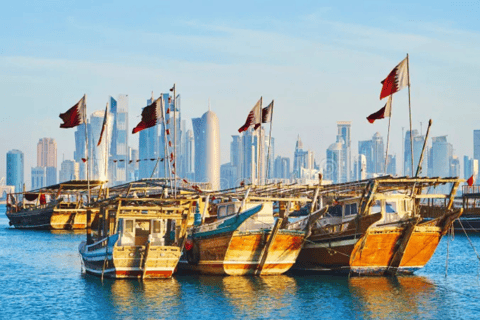Doha: Sunset Dhow Boat Cruise with Skyline Views Dhow Boat From Meeting Point