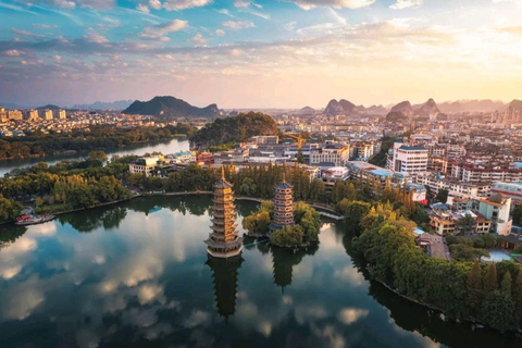 Guilin: Two Rivers and Four Lakes Night Cruise(Opt Guide) Luxury Cruise Ticket + English-speaking local guide service