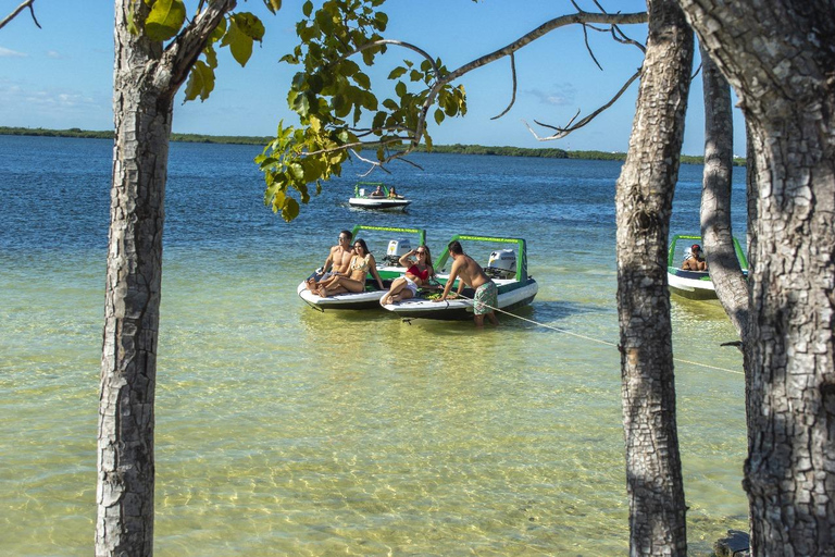 Cancún: Tour nella giungla in motoscafo e avventura di snorkeling