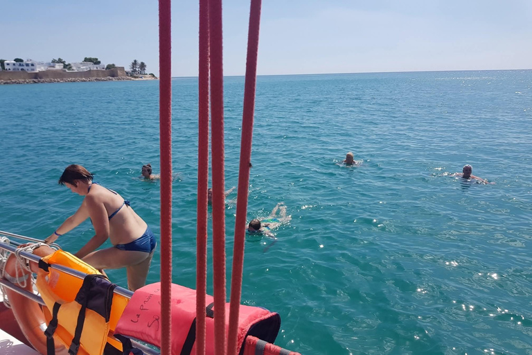 Hammamet: Luxury catamaran outing, swimming, snack & flexible departures Hammamet: Luxury Catamaran Trip, Swim, Snack & Flexible Departures