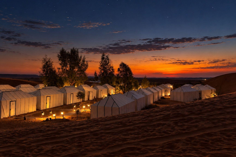 From Fes: 3-Day Merzouga Desert Tour to Marrakech Standard Desert Camp Experience (Shared Facilities)