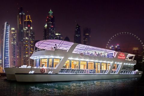 Dubai Marina: Middagscruise med drikke og levende musikk