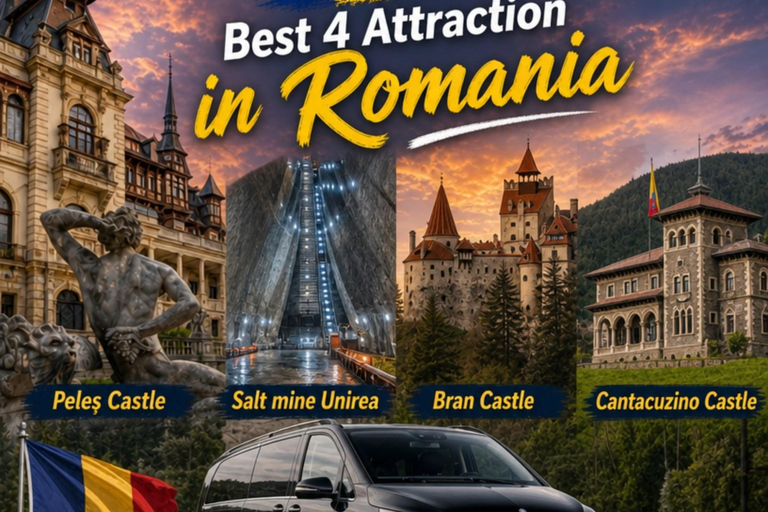 Bucharest:Salt Mine, Peleș, Cantacuzino, Dracula Castle Tour Private tour Maximum 7 participants