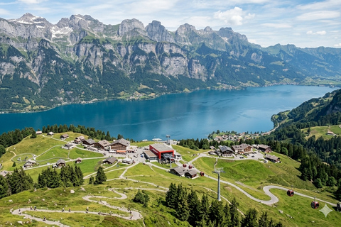 Zurich: Train, Cable Car, Mountain Alps & Walensee Boat Trip
