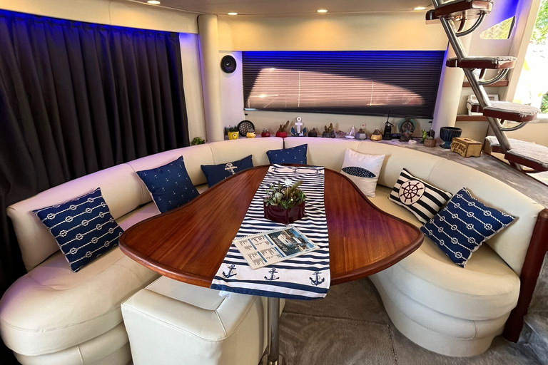 Side: Private Yacht & Sea Boat Cruise with Lunch The private yacht shown in the third picture