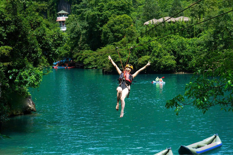 From Hue: Dark Cave Discovery Day Tour Combo: Zipline & Mud bath at Dark Cave With Hotel From Hue