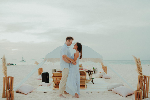 Aruba Eagle Beach : Pique-nique romantique au coucher du soleil dans une cabane de luxe