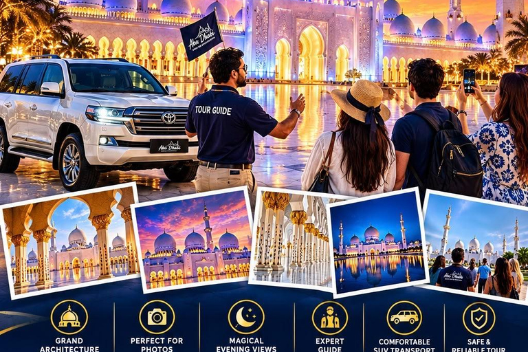 Abu Dhabi:Sheikh Zayed Grand Mosque Tour with Sunrise option Dubai:Abudhabi Grand Mosque Premium Tour With Audio Guide
