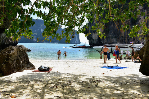 Krabi: Odisseia pelas ilhas Hong e Paraíso em lancha rápidaPasseio turístico com caiaque